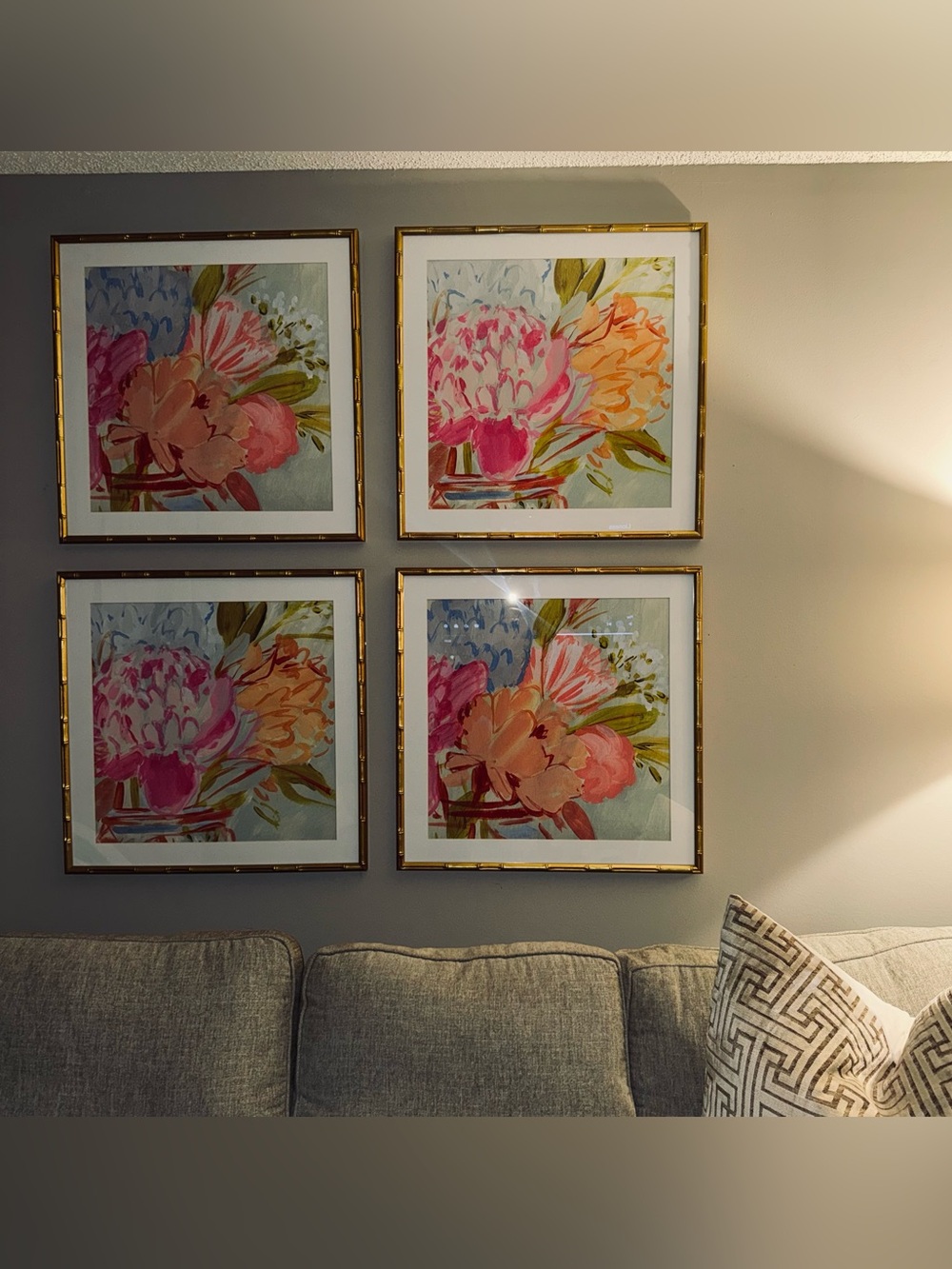 Annie Warren Pictures with Gold Bamboo Frame